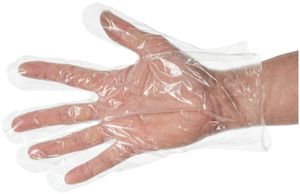 10000 kusů - HDPE 10um silné jednorázové plastové rukavice - Bezprašné jednorázové rukavice Transparentní