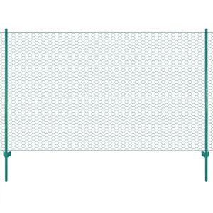 Schönes® Premium Möbel Maschendrahtzaun mit Pfosten Stahl 25 x 2 m Grün Farbe:Grün - Wundervoll zeitlosen Design