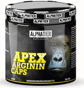 L-ARGININ BASE Kapseln hochdosiert - 99% reines ALPHATIER Arginine - 360 Caps ohne Magnesiumstearat - Pump Effekt -  - höchste Reinheit - Sport Supplement