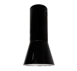 GALA IS50S ECO 50cm runde, schwarz lackierte Dunstabzugshaube der Marke F.BAYER, Inselhaube mit Drucktastensteuerung und Display, 700m³/h, EEK B, LED