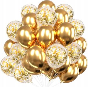 Balony - Eleganckie dekoracje na każdą okazję - Zestaw 30 sztuk - Z konfetti i brokatem na magiczne uroczystości - Napełnianie helem lub powietrzem - Średnica 25 cm
