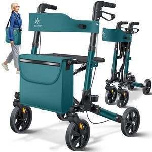 KESSER Rollator Gehwagen Gehhilfe klappbar Alu-Rollator Leicht Laufhilfe