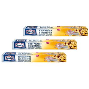 Toppits Back-Alu-Folie mit Antihaft-Beschichtung6m x 37cm  (3er Pack)