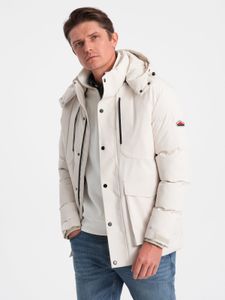 Ombre Clothing Pánská zimní bunda Jeward krémová XXL