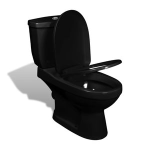 vidaXL Toilette mit Spülkasten Schwarz