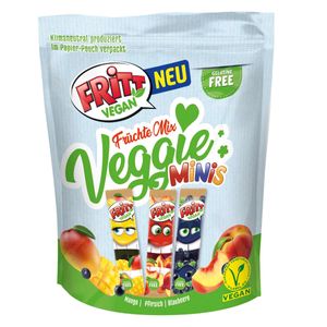 Fritt Vegan Früchte Mix Veggie Minis Kaubonbon Streifen 135g