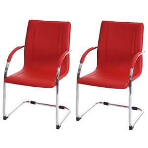 2x Samara jídelní židle, konzolová kuchyňská židle polohovací židle, ocel  červená