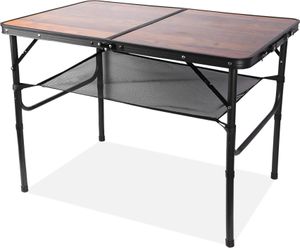Aga Skladací kempingový stolík 90x60x42/66 cm Hnedý