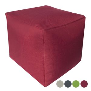 Sitzwürfel Sitzhocker Fußhocker Bodenkissen Bamba wasserfest 45cm rot