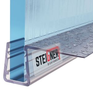 STEIGNER Duschdichtung, 50cm, Glasstärke 6/ 7/ 8 mm, Gerade PVC Ersatzdichtung für Dusche, UK11