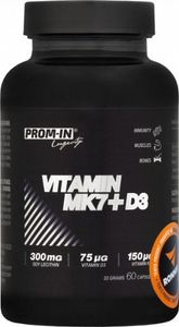 Prom-In Vitamin MK7 + D3 60 Kapseln / Vitamin D / Essentielle Vitamine D3 und K2, angereichert mit Sojalecithin