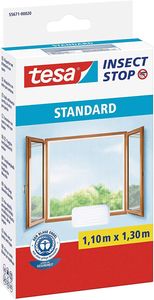 tesa Fliegengitter STANDARD für Fenster 1,10 m x 1,30 m weiß