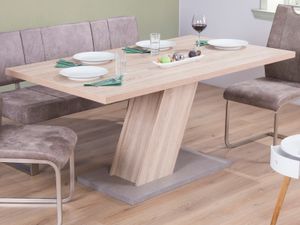 möbelando Esszimmertisch Küchentisch Speisetisch Esstisch Holztisch Tisch Elbert I Sonoma-Eiche/Beton