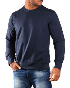 Young & Rich Herren Basic Sweatshirt Pullover lockere Passform oversize fit rundhals 1317, Grösse:XL, Farbe:Navy