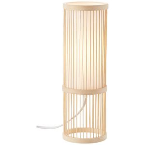 BRILLIANT Lampe Nori Tischleuchte natur/weiß | 1x A60, E27, 40W, g.f. Normallampen n. ent. | Mit Schnurzwischenschalter | Für LED-Leuchtmittel geeignet