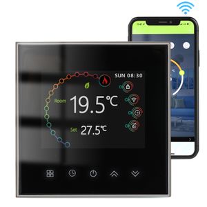 WiFi Smart Raumthermostat Warmwasserbereitung fußbodenheizung Thermostat Temperaturregler APP Control Voice Heizung Kompatibel mit Alexa/Google für zu Hause - schwarz 5A