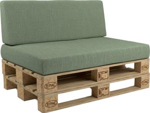 POKAR Palettenkissen Palettenauflagen mit abnehmbarem Bezug Palettensofa, Größe:Set Sitzkissen 120x80 + Rückenkissen 120x40, Farbe:Grün