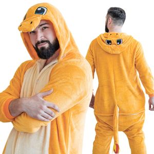 Pyjama Onesie Kigurumi Kostüm für Erwachsene Pokémon, Charmander, XL: 175 - 185cm