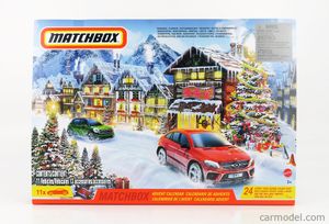 Matchbox GXH01 - Adventskalender mit 24 Überraschungen, darunter 10 Fahrzeuge im Maßstab 1:64 mit authentischen Details und Weihnachtsdeko, Spielzeug ab 3 Jahren