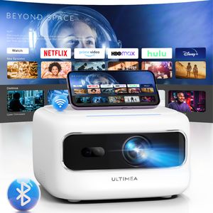 ULTIMEA Apollo P10 Full HD 1080P Decoding Beamer, 5G+2.4G WiFi Bluetooth Projektor, Tragbarer Mini Beamer Full-HD, 300 ANSI-Lumen
