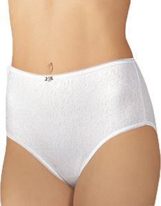 5 Stück Taillenslip Britta SPEIDEL mit Zierröschen Damen Schlüpfer Slip Unterhose – Größe 40weiß