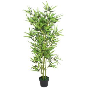 CLORIS Künstliche Bambuspflanze mit Topf 120 cm Grün  Plastikpflanzen für Innen Außen