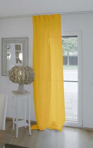 Leinenvorhang ca. 135x255 cm zitronen-gelb aus 100% Leinen beties