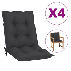 vidaXL Gartenstuhlauflagen 4 Stk. Anthrazit 100x50x7 cm