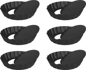 Krumble Quiche Formen - Mini Quiche Formen - 6 Stück - Metall - Durchmesser 10 cm - Dunkelgrau Krumble Quiche Formen - Mini Quiche Formen - 6 Stück - Metall - Durchmesser 10 cm - Dunkelgrau