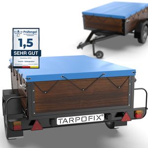 Tarpofix® Anhängerplane 160 x 115 x 7,5 cm mit Planengummi - PKW Flachplane für DDR Anhänger HP500 & HP650 I Anhänger Abdeckplane