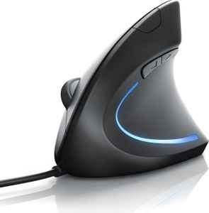 CSL ergonomická myš, drôtová, pravá, optická, USB Type-A, 1600 DPI, prevencia proti ramenu myši/tenisovému lakťu (RSI), čierna