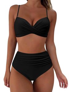 Damen Bikini-Sets Zweiteiliger Badeanzug Strandkleidung Bikini Set Push-Up Bademode ,Größe XL