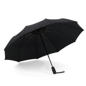 Regenschirm Auf-Zu-Automatik Stabil Damen Herren Sturmsicher Groß Taschenschirm Schwarz