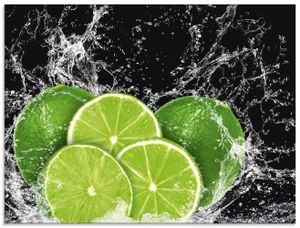 ARTland Glasbild Limone mit Spritzwasser Größe: 80x60 cm