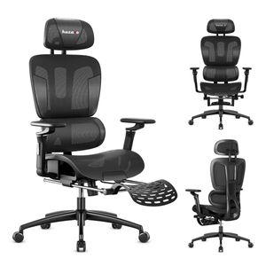 Huzaro Combat 7.9 Black | Fotel gamingowy Ergonomiczny fotel biurowy | Zintegrowane podparcie lędźwi | Podnóżek | Regulowana głębokość siedziska | Tkanina | Czarny