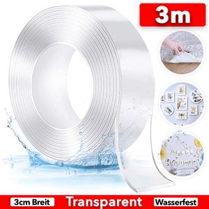 Dwustronna taśma samoprzylepna Extra Strong, 3M Transparent Washable Nano Tape, Removable Traceless, antypoślizgowa dwustronna taśma samoprzylepna wielokrotnego użytku do dywanów, kuchni, samochodu lub biura