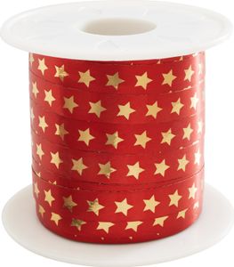 PRÄSENT 704 9-709 Ringelband Stern - 10 mm x 100 m, rot