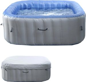 Whirlpool HWC-N97, náhradný bazén pre 6 osôb, nafukovací laminovaný PVC, štvorcový 198 cm, sivomodrý