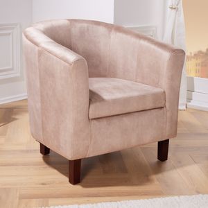 riess-ambiente Design Lounge Sessel HEMINGWAY champagner greige Samt Armlehnen Cocktailsessel Relaxsessel