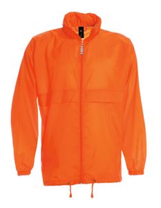 B&C Herren Windbreaker Jacke Windjacke Funktionsjacke Stehkragen Zip, Größe:XL, Farbe:Orange