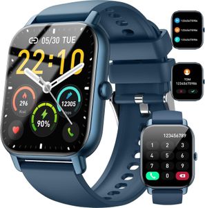 JUNG Nerunsa Smartwatch Damen & Herren Fitnessuhr, mit Bluetooth Smartwatch (4,69 cm/1,85 Zoll) mit Telefon Funktion, 100+ Trainingsmodi)