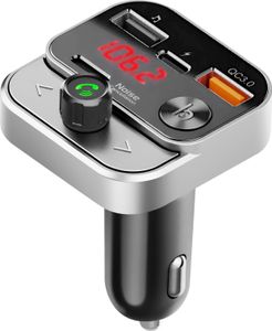 Swissten, FM-Transmitter Auto Bluetooth Musik-Streaming USB-C USB-Ladegerät, Schwarz