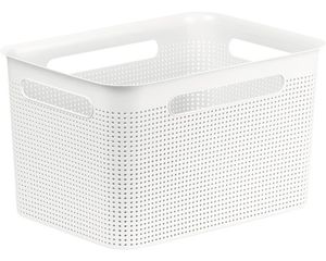 Pudełko do przechowywania Rotho 16L Brisen - Plastikowe pudełko 36,0 x 26,2 x 21,1 cm - Pudełko organizacyjne z uchwytami - Koszyk do przechowywania Plastikowe pudełko Uniwersalne pudełko