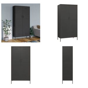 vidaXL Kleiderschrank Anthrazit 90x50x180 cm Stahl - Kleiderschrank - Kleiderschränke - Kleiderständer - Schrank