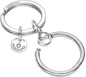 Pandora Schlüsselanhänger 399566C00 Charm Holder accessories Pandora Moments Charm Key Ring Sterling Silber 925