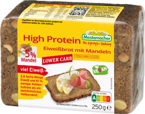 Mestemacher High Protein Eiweißbrot mit Mandeln und viel Eiweiß 250g