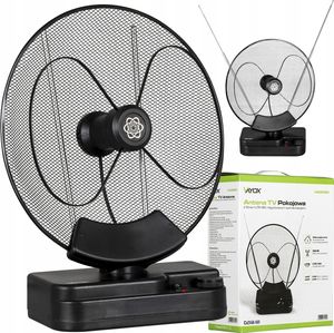 Vayox Antena TV DVB-T/T2 VA0090 | 4K | LTE | Przewód 1,3 m | Czarna