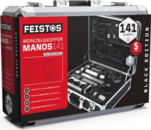 Kovový kufr na nářadí FEISTOS Manos 141 vybavený 141 díly