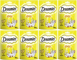 Dreamies - Leckerli für Katzen ab 8 Wochen mit leckerem Käse 8 x 60g