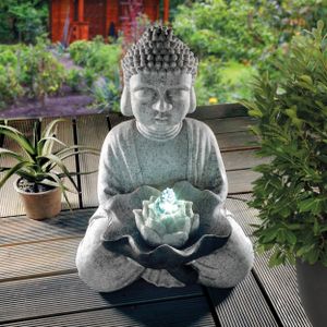 esotec Solarbrunnen Buddha mit Akku und LED Licht Wasserspiel wetterfest 101327 esotec Solarbrunnen Buddha mit Akku und LED Licht Wasserspiel wetterfest 101327